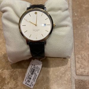 KateSpade Womens Metro Black Quilted Leather Watch
